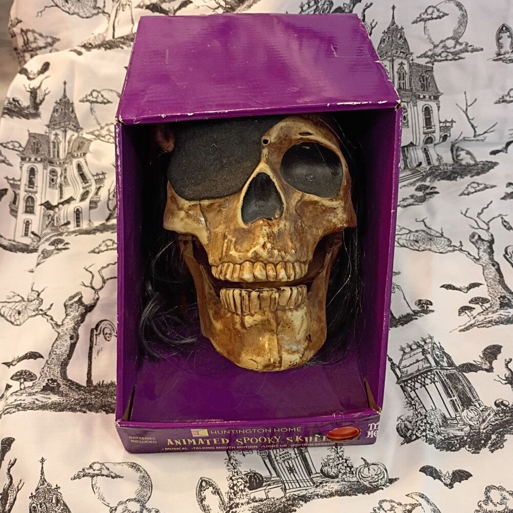 Huntington Home Tabletop Skull Animated Spooky *Not Working Halloween Decor